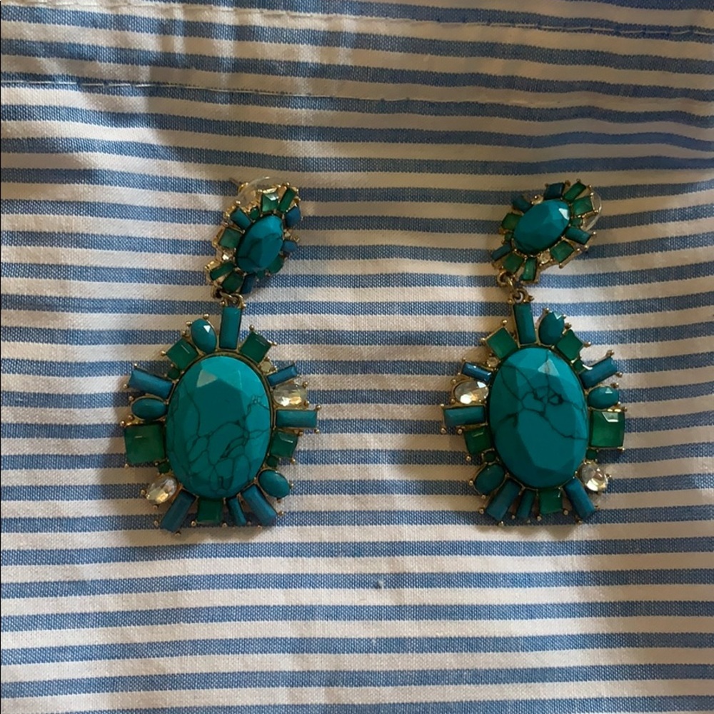 Banana Republic turquoise gold statement earrings